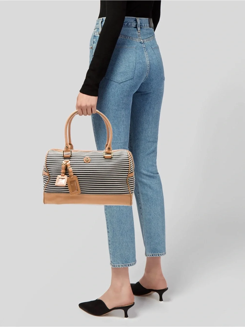 Authentic Tory Burch Viva Striped Satchel - Very Good Condition